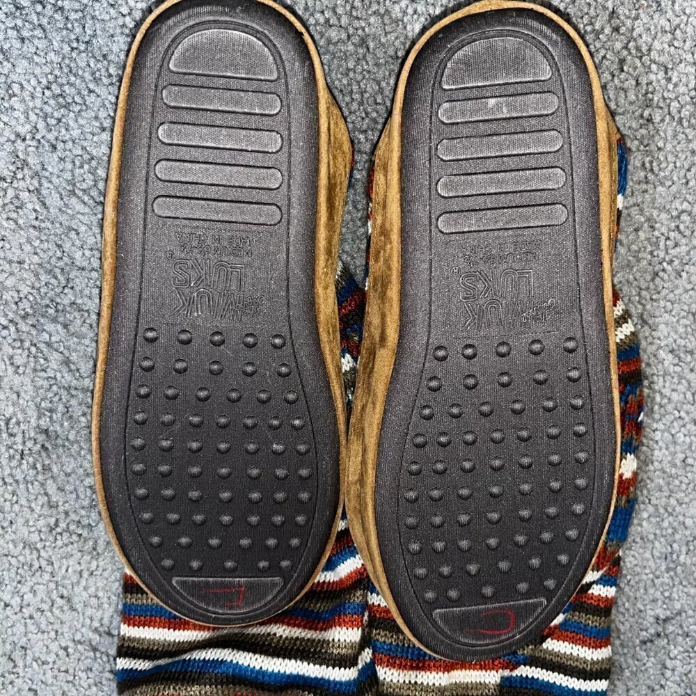 MUK LUKS Southwestern Style Knit Knee High Moccasins with Outdoor Soles NWOT - M - Picture 10 of 13